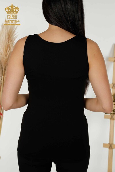 Wholesale Women's Blouse - Sleeveless - Basic - Black - 79262 | KAZEE - 6