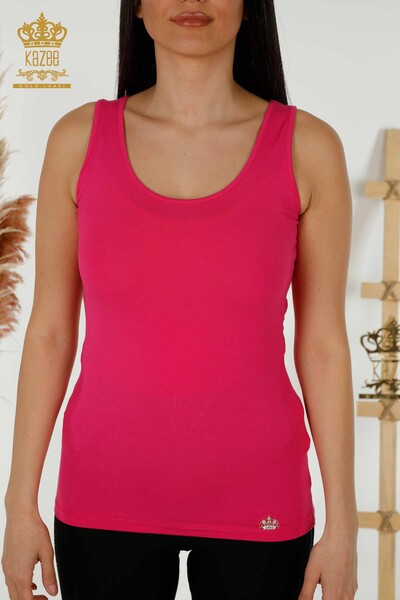 Kazee - Wholesale Women's Blouse - Sleeveless - Basic - Fuchsia - 79262 | KAZEE (1)