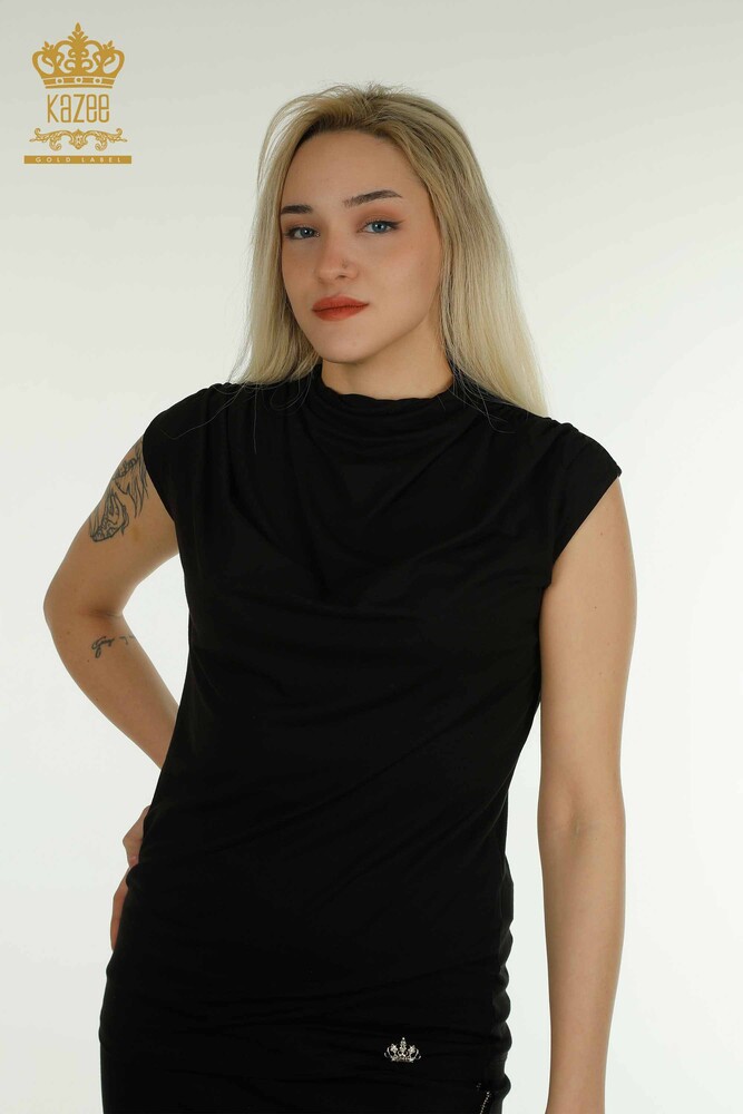 Wholesale Women's Blouse - Sleeveless - Black - 79312 | KAZEE - 1