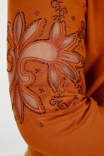 Wholesale Women's Blouse Sleeves Detailed Stone Embroidered - 77928 | KAZEE - 40