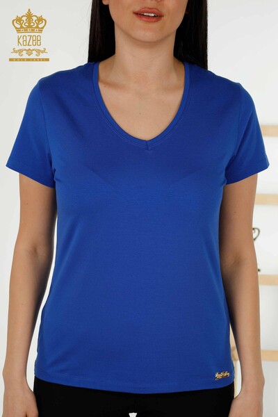 Wholesale Women's Blouses - V Neck - Saks - 79179 | KAZEE - 2