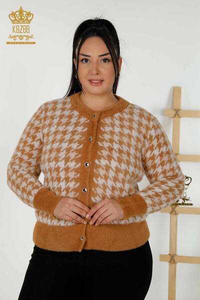 Wholesale Women's Cardigan - Angora - Dark Beige - 30128 | KAZEE 