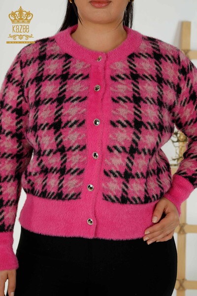 Wholesale Women's Cardigan Angora Fuchsia - 30128 | KAZEE - 2