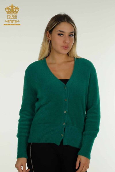 Wholesale Women's Cardigan Angora Green - 30447 | KAZEE 