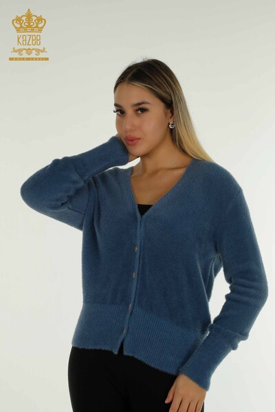 Wholesale Women's Cardigan Angora Indigo - 30447 | KAZEE 