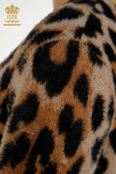 Wholesale Women's Cardigan Angora Leopard - 30629 | KAZEE - 6