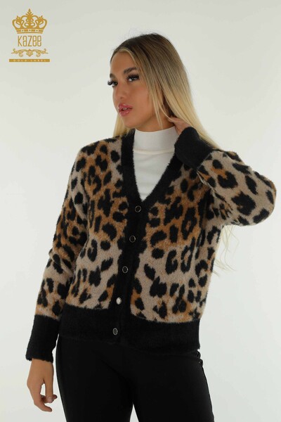 Wholesale Women's Cardigan Angora Leopard - 30630 | KAZEE - Thumbnail