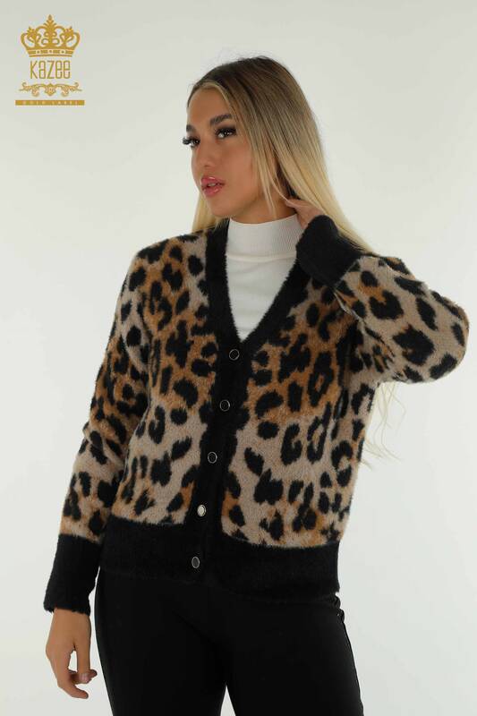 Wholesale Women's Cardigan Angora Leopard - 30630 | KAZEE