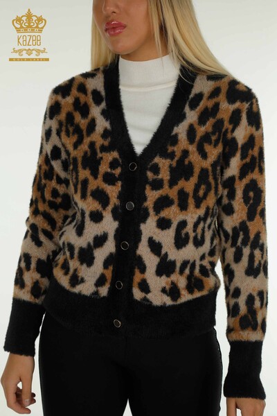 Wholesale Women's Cardigan Angora Leopard - 30630 | KAZEE - Thumbnail