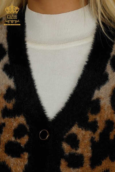 Wholesale Women's Cardigan Angora Leopard - 30630 | KAZEE - Thumbnail