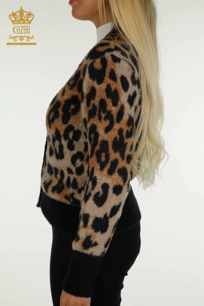 Wholesale Women's Cardigan Angora Leopard - 30630 | KAZEE - Thumbnail