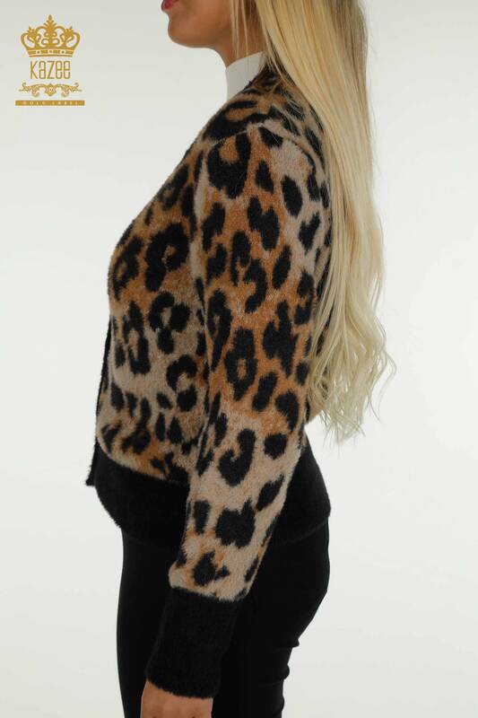 Wholesale Women's Cardigan Angora Leopard - 30630 | KAZEE