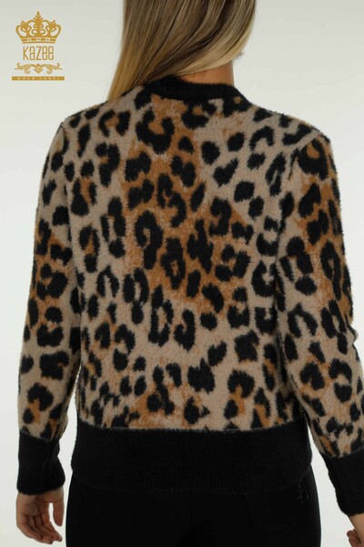 Wholesale Women's Cardigan Angora Leopard - 30630 | KAZEE - Thumbnail