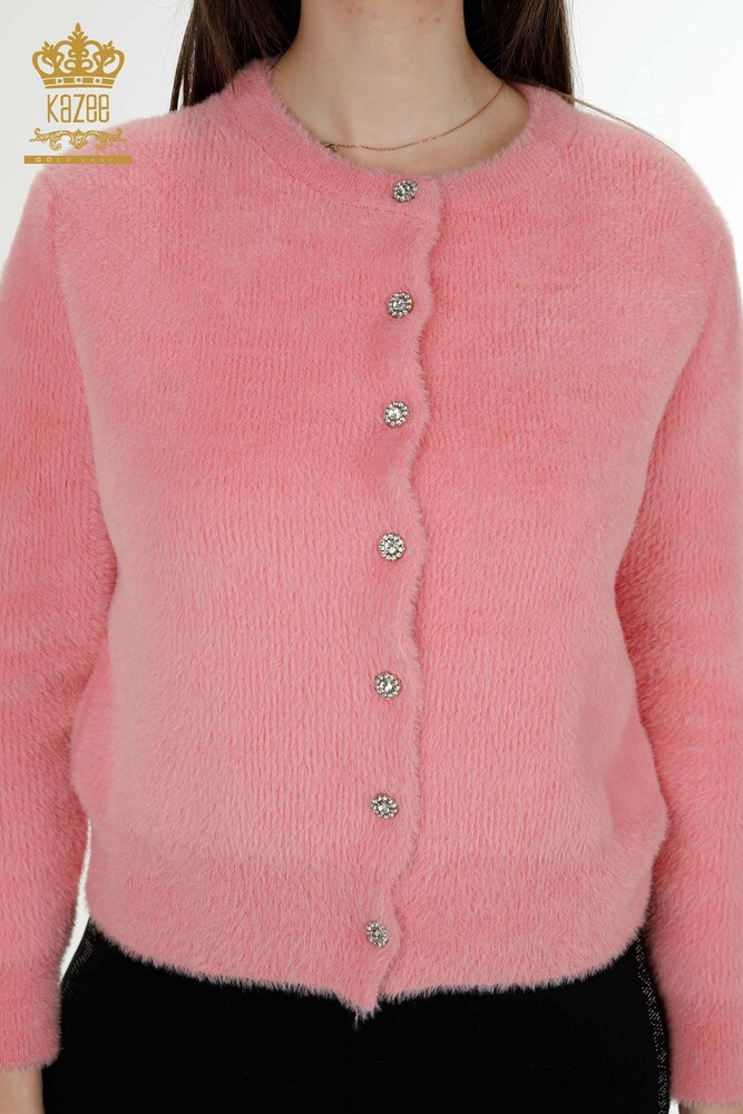 Wholesale Women's Cardigan Angora Powder - 19099 | KAZEE - 2