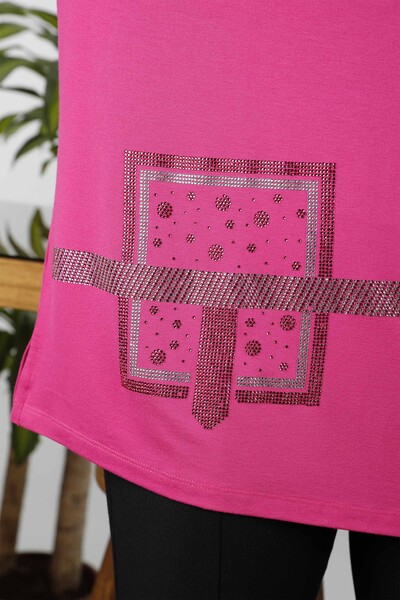 Wholesale Women's Combed Cotton Stone Embroidered Square Pattern - 77931 | KAZEE - Thumbnail