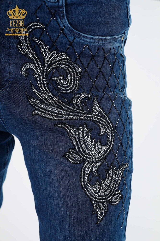 Wholesale Women's Jeans Patterned Embroidery Line Detailed - 3542 | KAZEE - 3