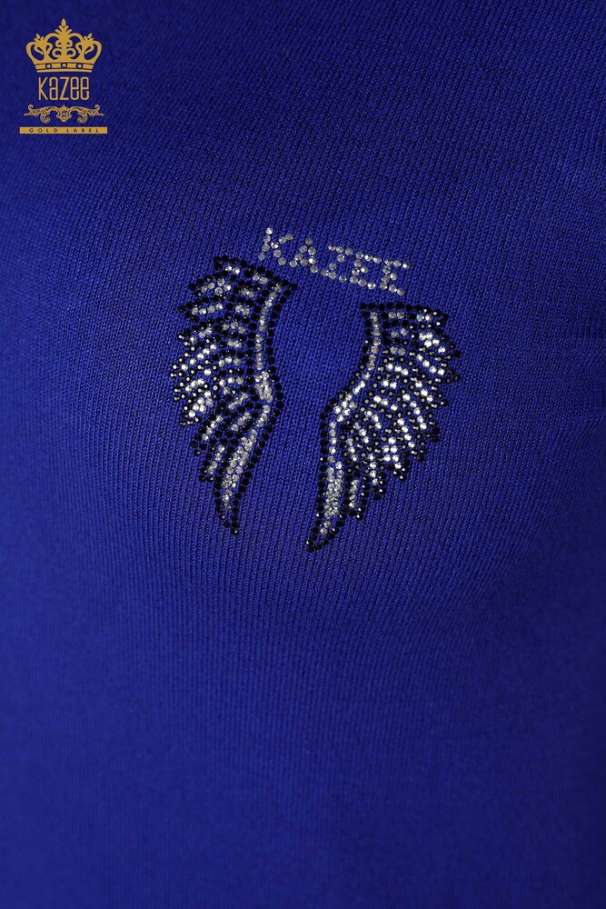 Wholesale Women's Knitwear Angel Wing Patterned Sleeveless Saks - 16921 | KAZEE - 3