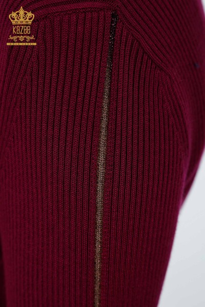 Wholesale Women's Knitwear Sleeve Detail Stone Embroidered Striped - 16241 | KAZEE - 52