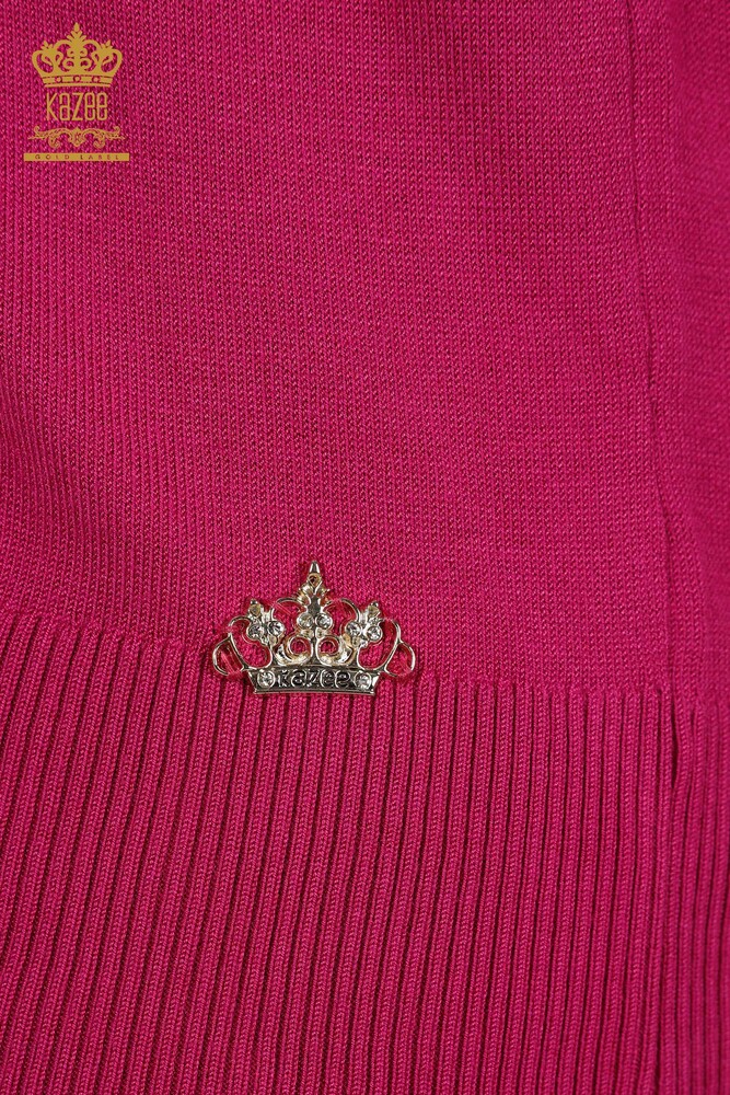 Wholesale Women's Knitwear Sweater American Model Dark Fuchsia - 30443 | KAZEE - 5