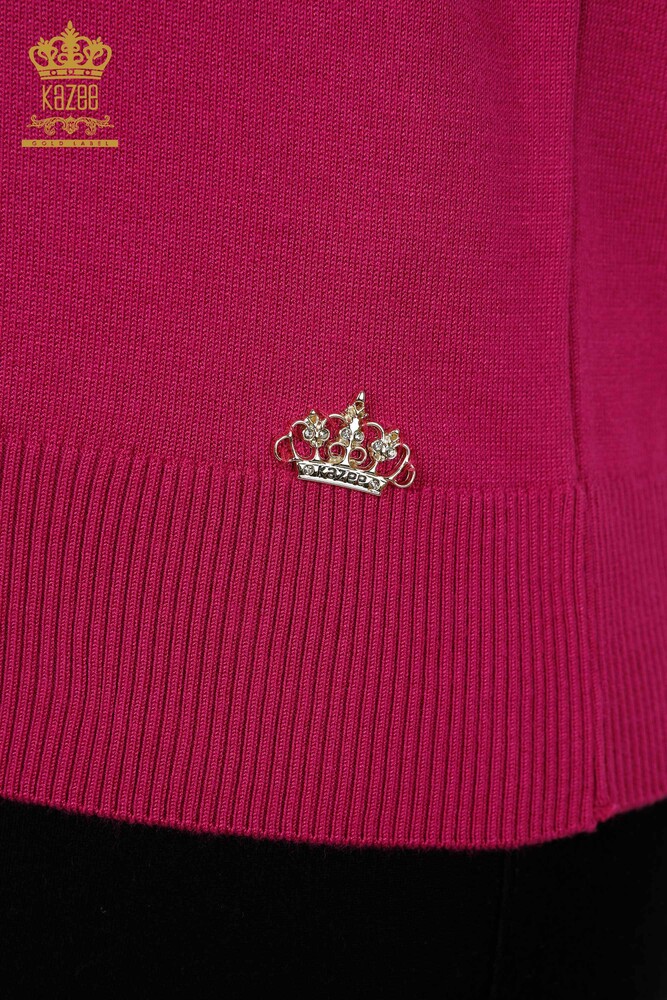 Wholesale Women's Knitwear Sweater - American Model - Fuchsia - 30389 | KAZEE - 5