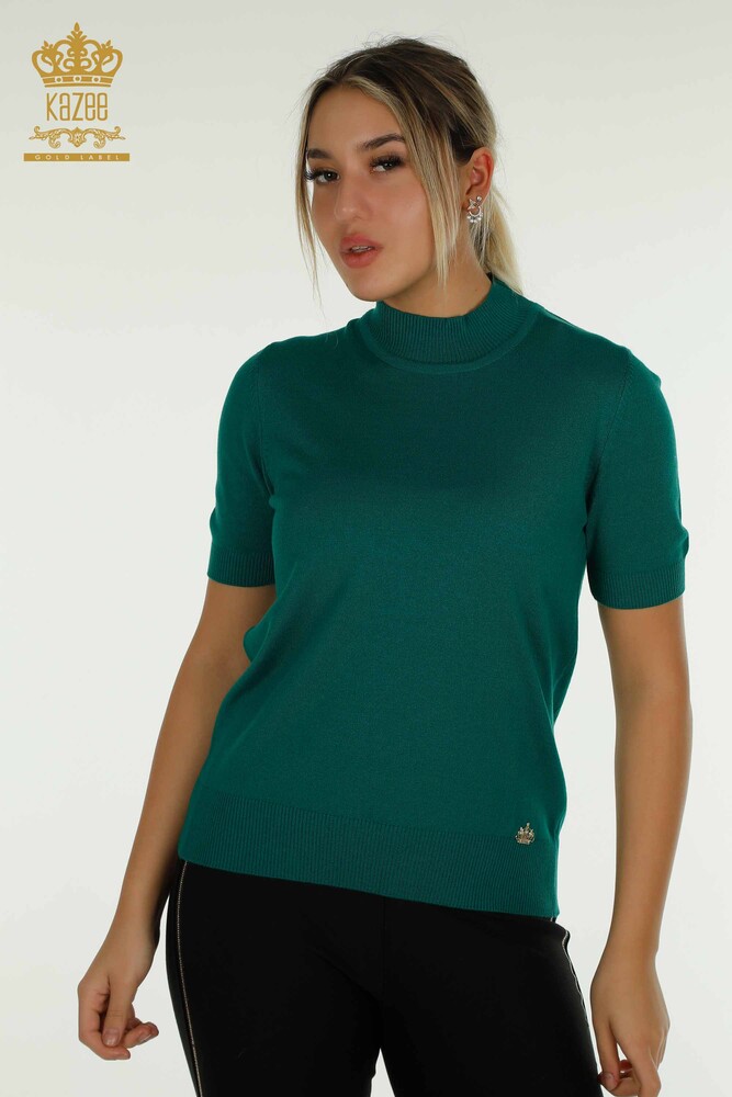 Wholesale Women's Knitwear Sweater American Model Green - 14541 | KAZEE - 1