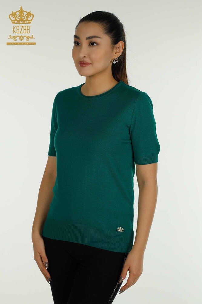 Wholesale Women's Knitwear Sweater American Model Green - 15943 | KAZEE - 1