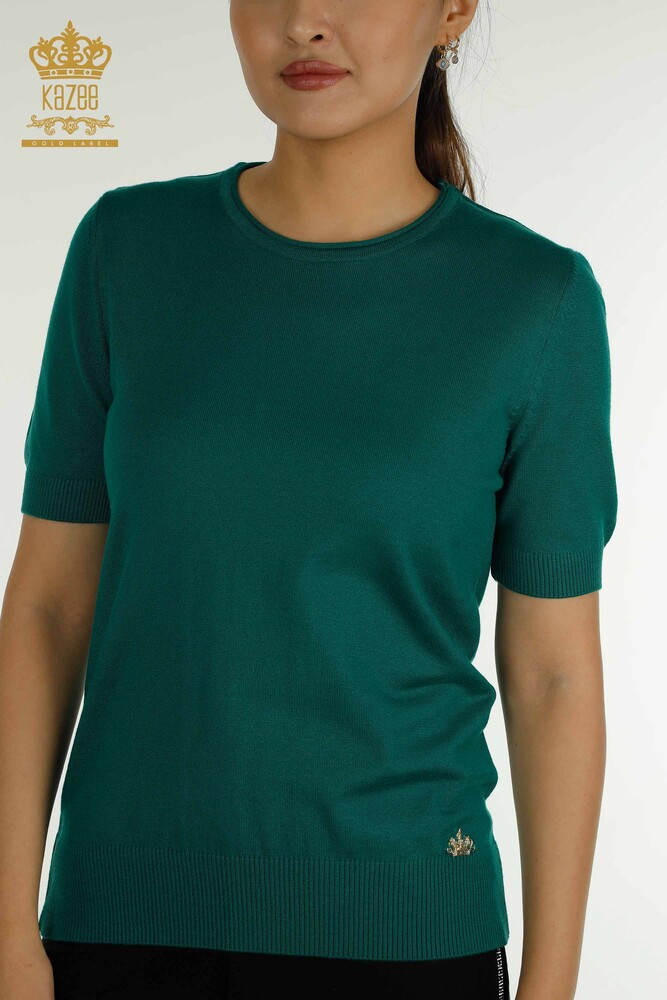 Wholesale Women's Knitwear Sweater American Model Green - 15943 | KAZEE - 2