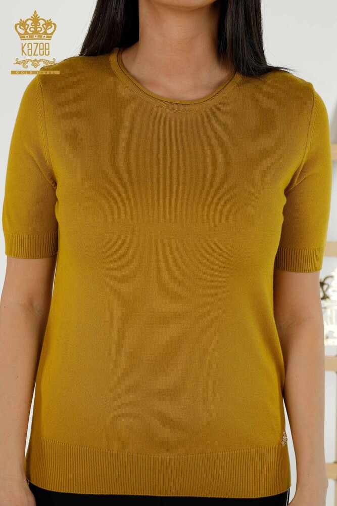 Wholesale Women's Knitwear Sweater - American Model - Mustard - 15943 | KAZEE - 2