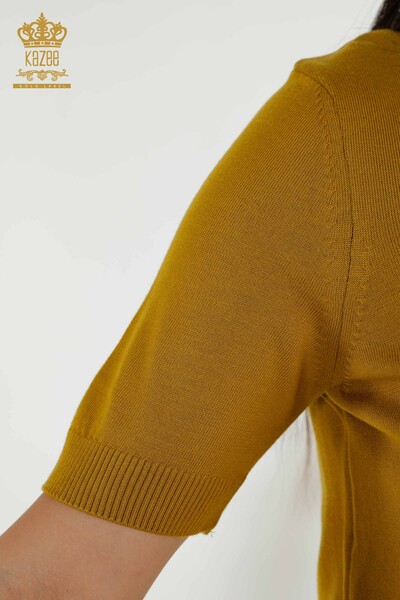 Wholesale Women's Knitwear Sweater - American Model - Mustard - 15943 | KAZEE - 4