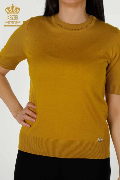 Wholesale Women's Knitwear Sweater - American Model - Mustard - 30255 | KAZEE - 2