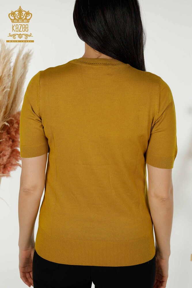 Wholesale Women's Knitwear Sweater - American Model - Mustard - 30255 | KAZEE - 6