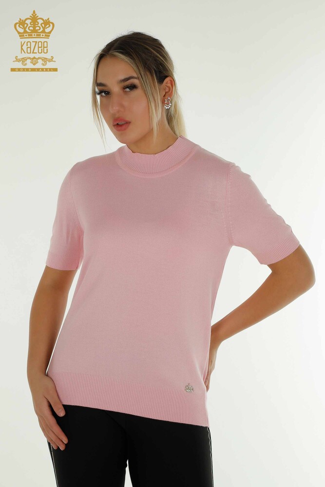 Wholesale Women's Knitwear Sweater American Model Pink - 14541 | KAZEE - 1