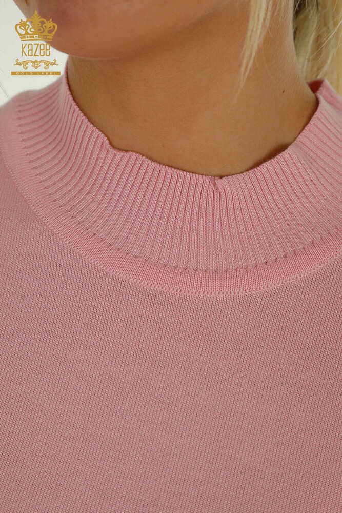 Wholesale Women's Knitwear Sweater American Model Pink - 14541 | KAZEE - 3