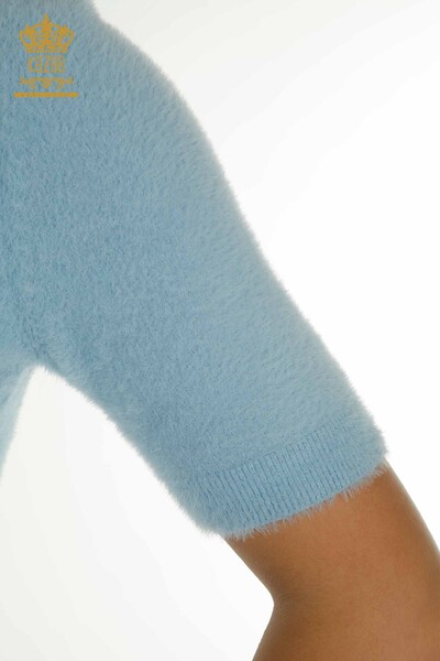 Wholesale Women's Knitwear Sweater Angora Basic Blue - 30589 | KAZEE - 4