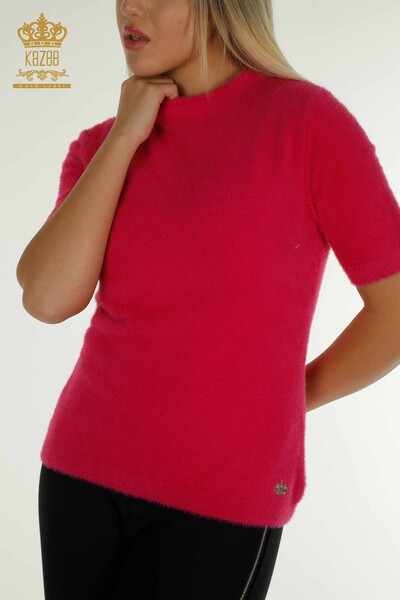 Wholesale Women's Knitwear Sweater Angora Basic Fuchsia - 30610 | KAZEE - 2