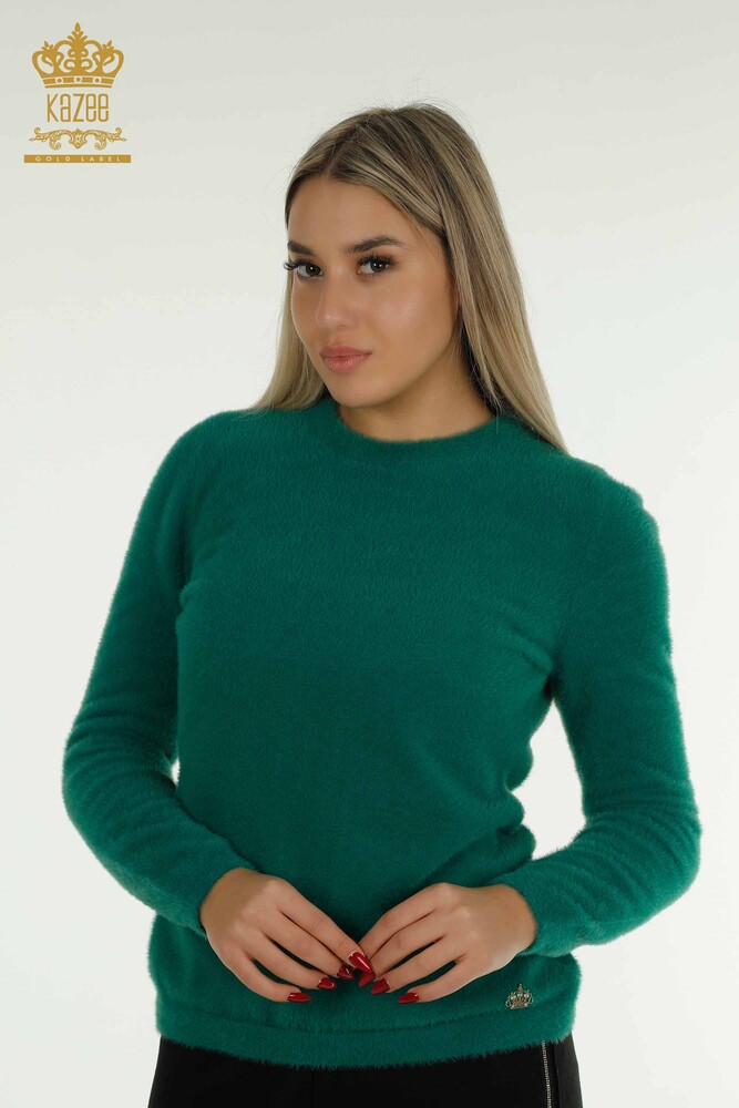 Wholesale Women's Knitwear Sweater Angora Basic Green - 30490 | KAZEE - 1