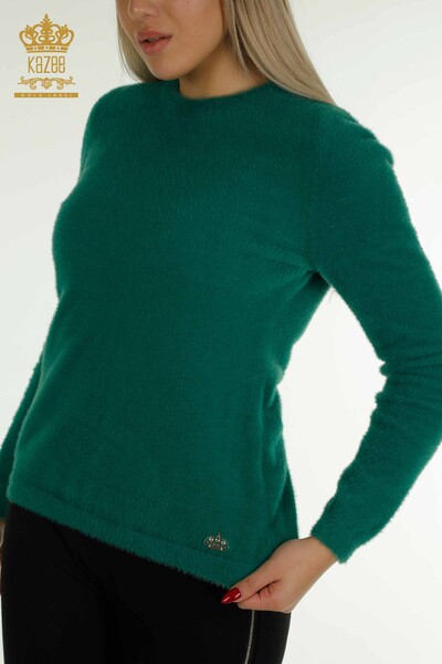 Wholesale Women's Knitwear Sweater Angora Basic Green - 30490 | KAZEE - 2