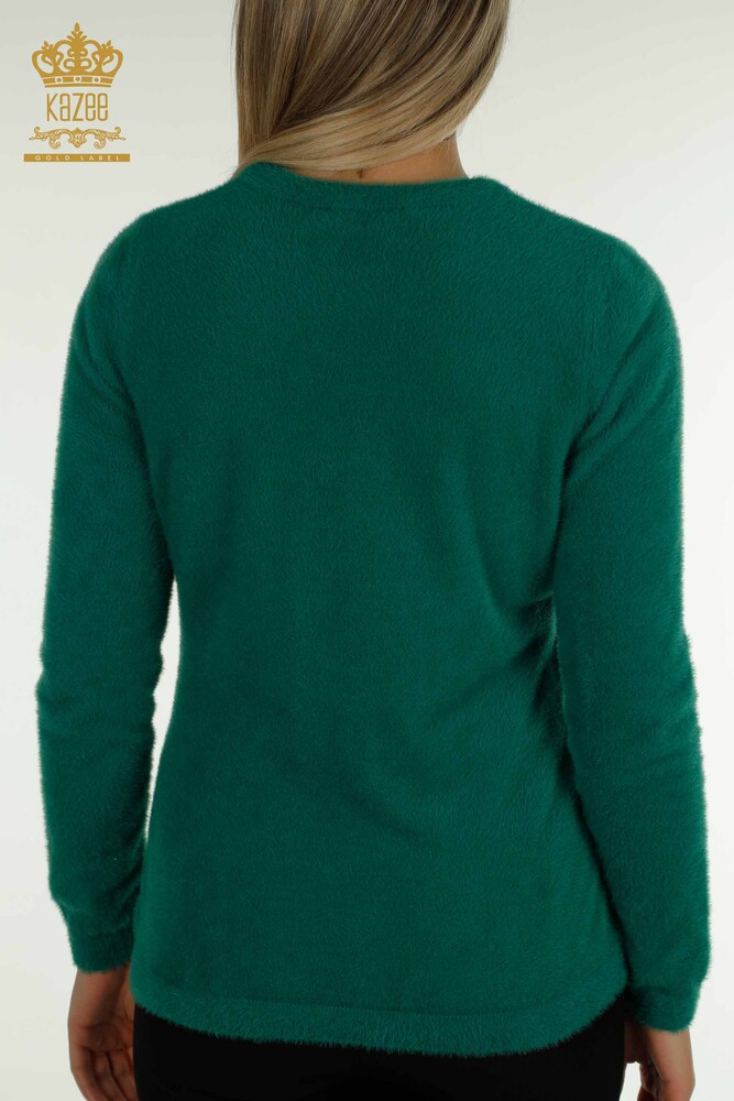 Wholesale Women's Knitwear Sweater Angora Basic Green - 30490 | KAZEE - 7