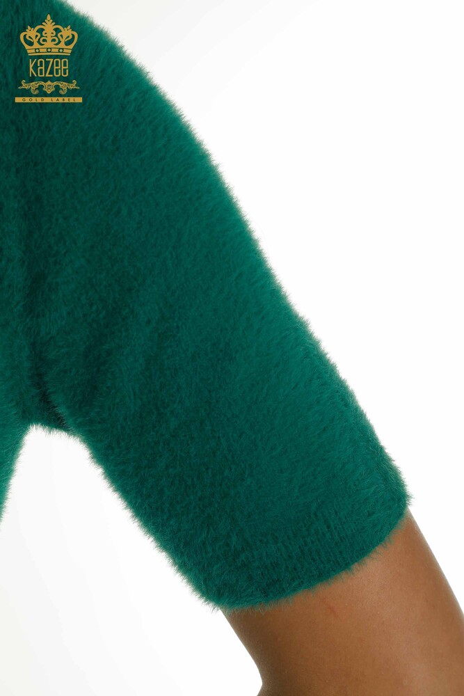 Wholesale Women's Knitwear Sweater Angora Basic Green - 30589 | KAZEE - 4