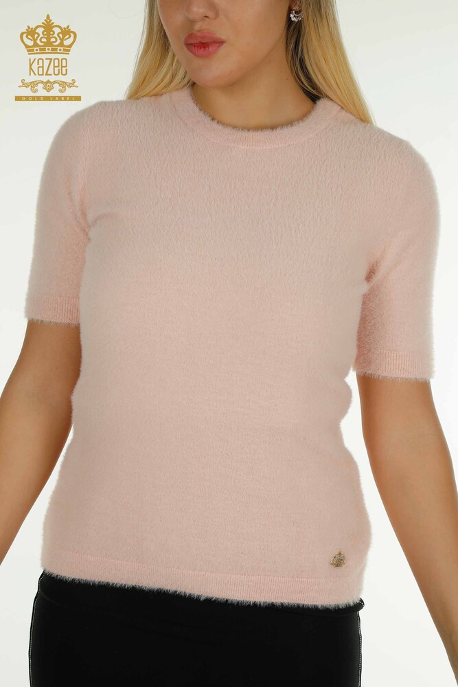 Wholesale Women's Knitwear Sweater Angora Basic Powder - 30589 | KAZEE - 2