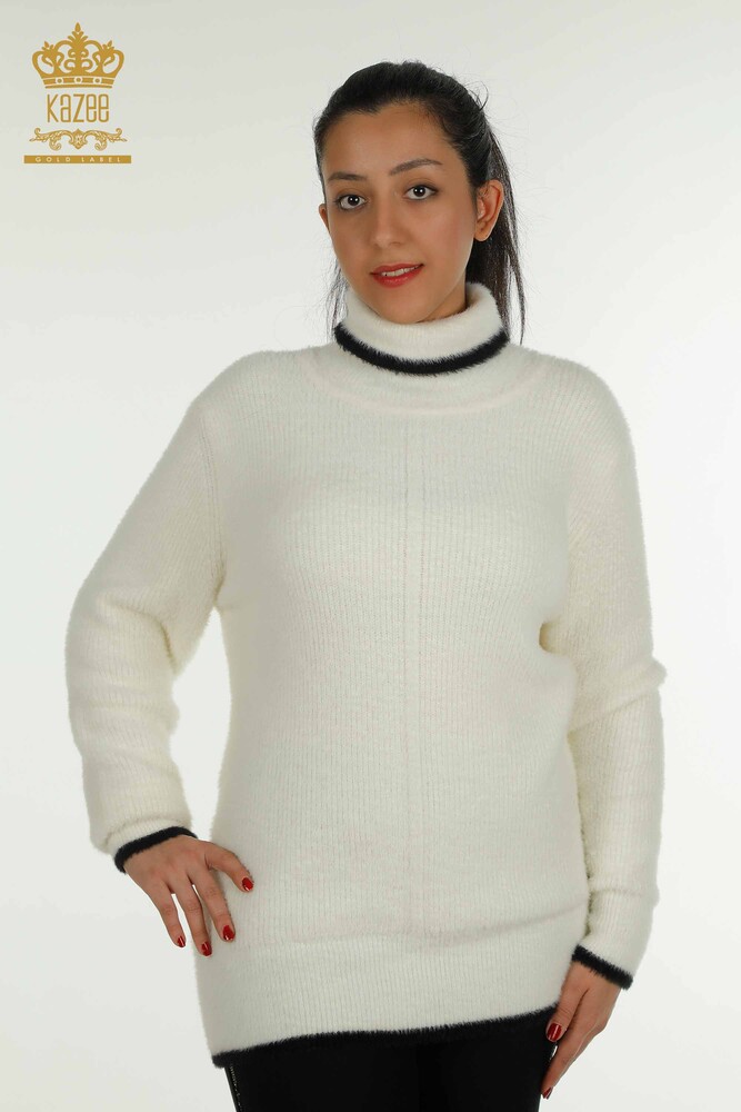 Wholesale Women's Knitwear Sweater Angora Ecru - 30646 | KAZEE - 1