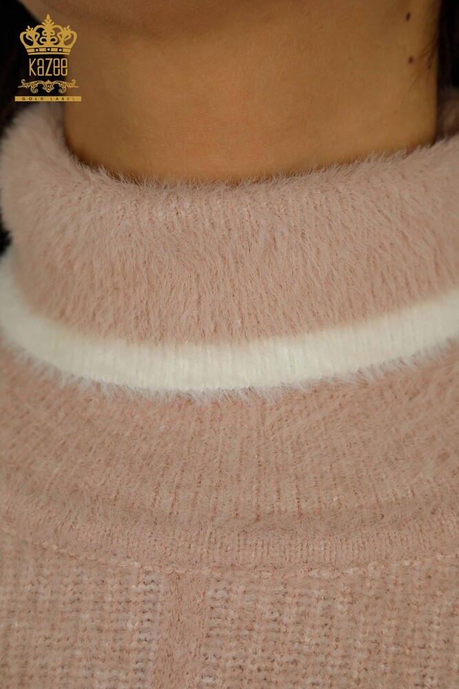 Wholesale Women's Knitwear Sweater Angora Pink - 30646 | KAZEE - 3