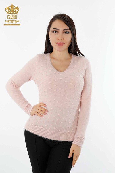 Wholesale Women's Knitwear Sweater Angora Powder - 18474 | KAZEE 