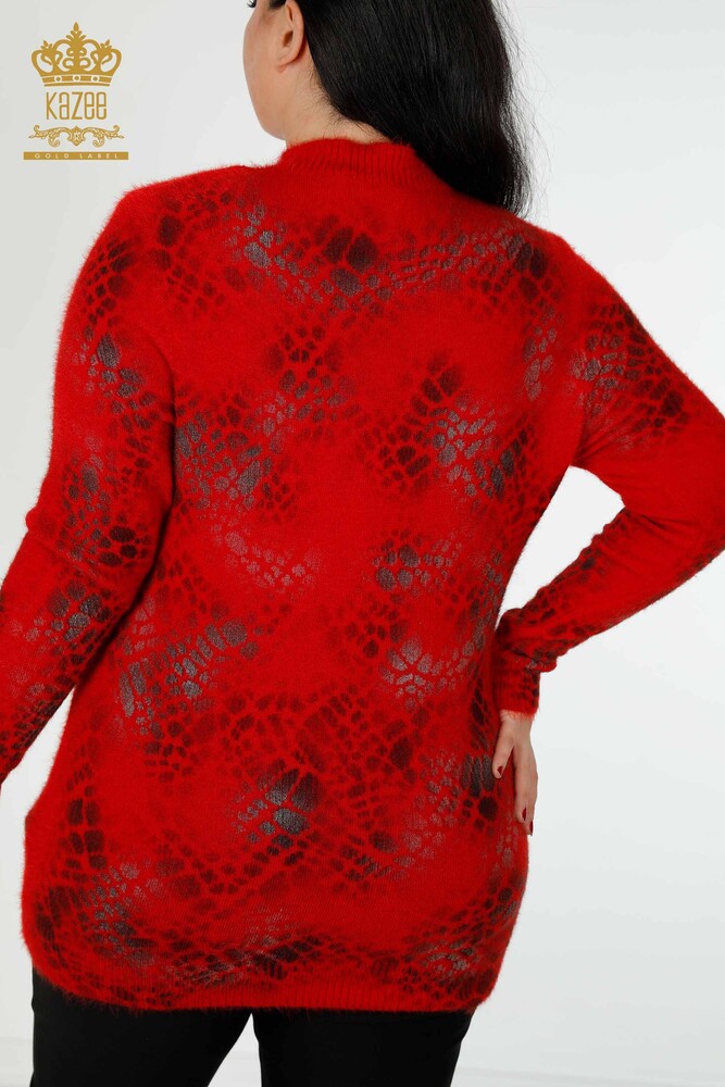 Wholesale Women's Knitwear Sweater Angora Red - 18982 | KAZEE - 6