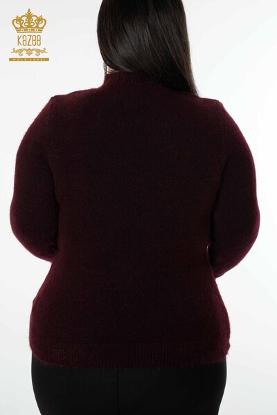 Wholesale Women's Knitwear Sweater Basic Angora Plum - 18830 | KAZEE - 6