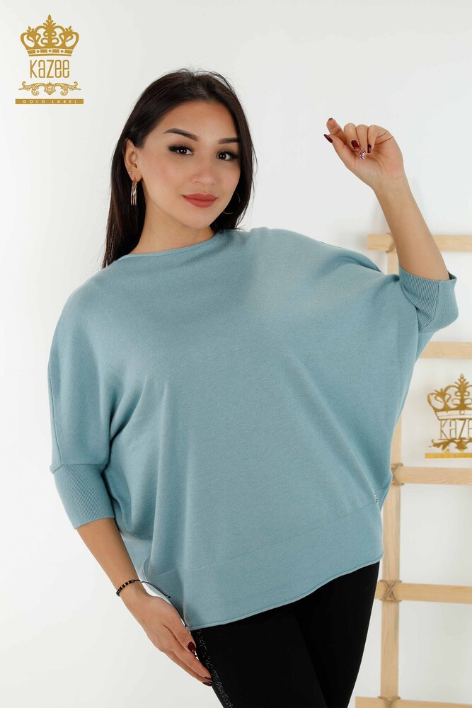 Wholesale Women's Knitwear Sweater - Basic - Dark Blue - 30241 | KAZEE - 1