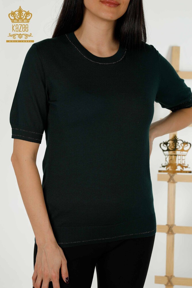 Wholesale Women's Knitwear Sweater - Basic - Dark Green - 30110 | KAZEE - 2