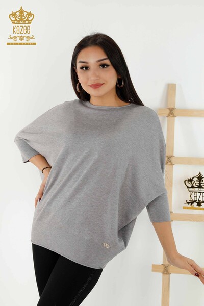 Wholesale Women's Knitwear Sweater - Basic - Gray - 30241 | KAZEE 