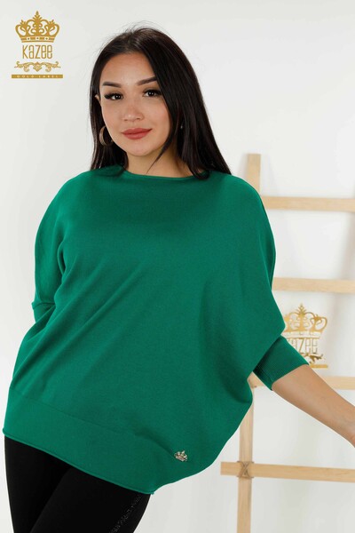 Wholesale Women's Knitwear Sweater - Basic - Green - 30241 | KAZEE - 1