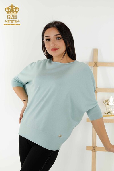 Wholesale Women's Knitwear Sweater Basic Light Blue - 30241 | KAZEE 